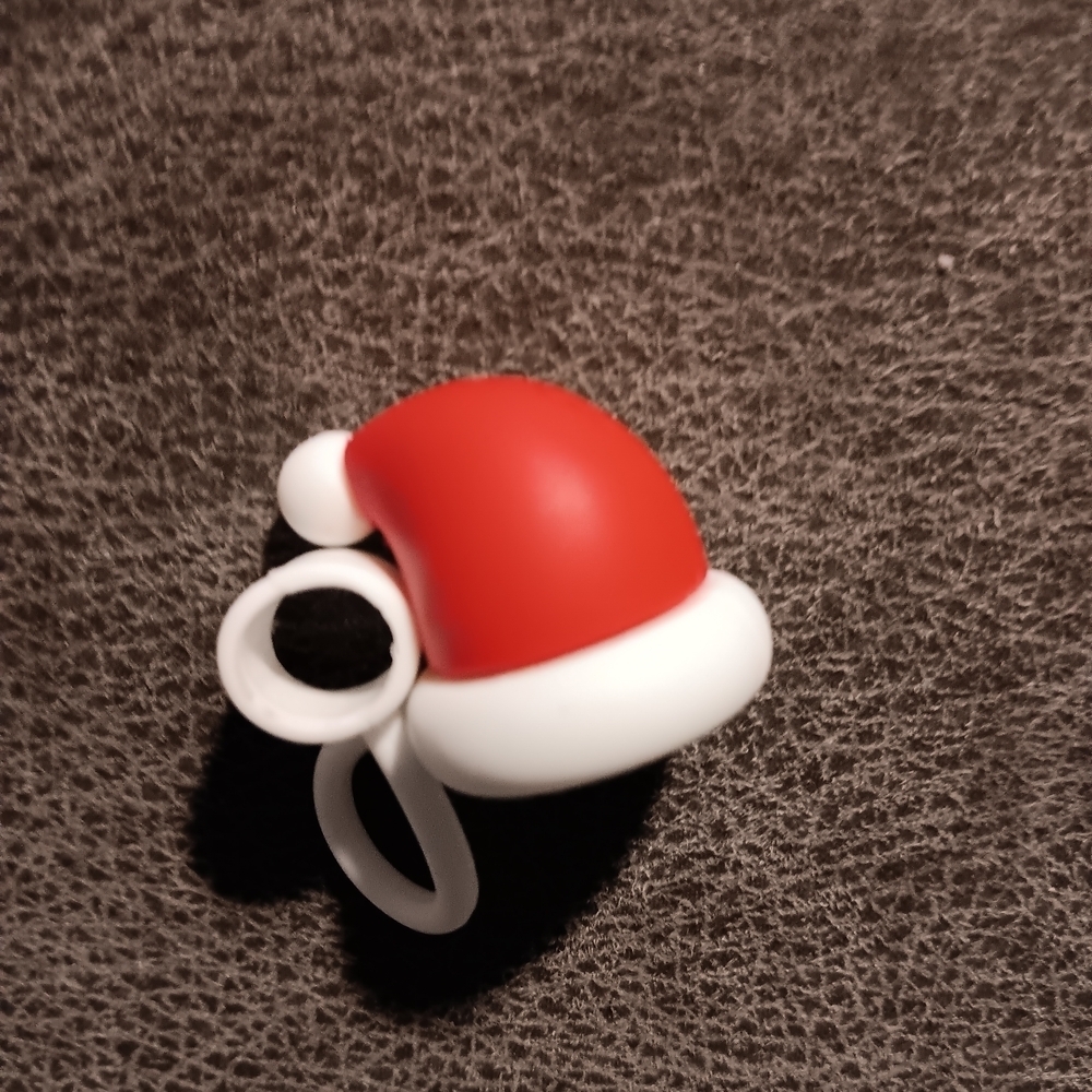 Red and White Santa Hat Straw Topper NWOT